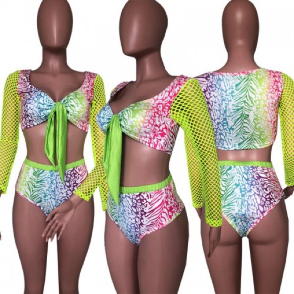 👙Neon Bikini w/Net Sleeves 👙